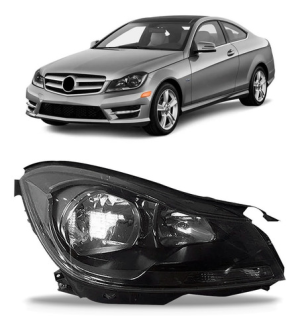 Farol Mercedes Classe C 2012 A 2014 Máscara Negra S/ Xênon