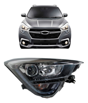 Farol Dianteiro Tiggo 5x 2019 2020 Eletrico Com Motor E Led