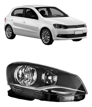 Farol Gol G6 2013 A 2016 Foco Duplo Cromado Mascara Negra