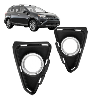 Grade Farol Milha Rav4 2017 2018 Com Furo Aro Cromado