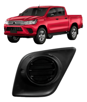 Grade Moldura Milha Hilux 2016 2017 2018 Sem Furo Preta.