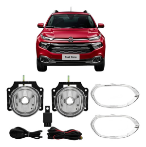 Kit Farol Auxiliar Aux Toro 2016 17 2018 Moldura Cromada