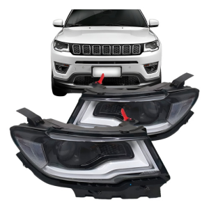 Farol Jeep Compass 2017 2018 Eletrico Com Motor Com Led