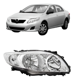 Farol Corolla 2008 2009 2010 2011 Foco Duplo Mascara Cromada