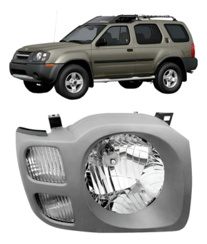 Farol Para Nissan Xterra 2004 A 2007 Moldura Cinza