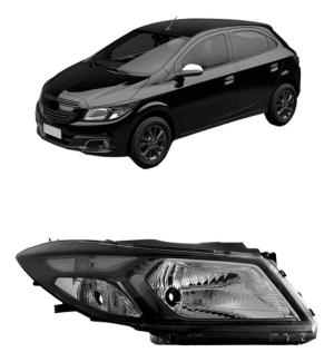 Farol Onix / Prisma 2013 A 2016 Manual Mascara Negra Cromado