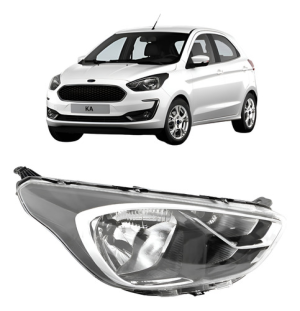 Farol Cromado/preto Manual Ka 2019 2020 2021 2022