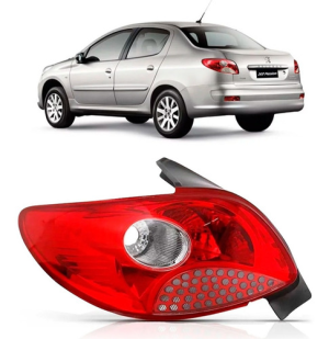Lanterna Traseira 207 2008 A 2010 Sedan Vermelha