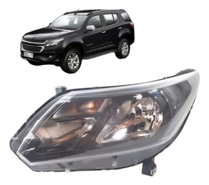 Farol S10 Trailblazer 2017/ Manual C/ Friso Preto S/ Led