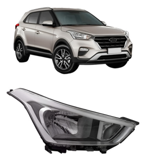 Farol Para Hyundai Creta 2017 2018 2019 2020 Manual Cromado