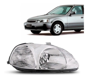 Farol Civic Sedan 1996 1997 1998 Manual Cromado Foco Simples