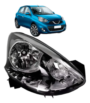 Farol March 2014 15 16 17 18 19 2020 Manual Cromado E Preto