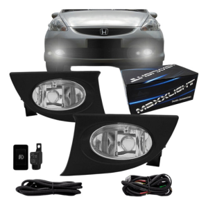 Kit Farol Milha Auxiliar Honda Fit 2007 2008 C/ Grade Preta
