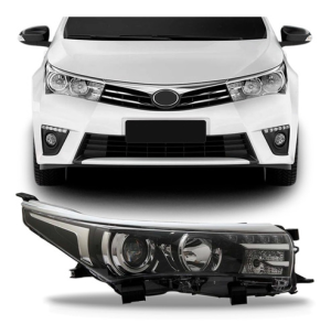 Farol Corolla 2014 2015 16 2017 Cromado Com Led Tyc Esquerdo