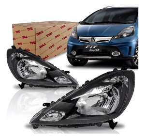 Farol Honda New Fit Twist 2013 2014 2015 Máscara Negra Tyc