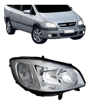 Farol Zafira 2001 02 03 04 05 A 2012 Cromado Manual Direito
