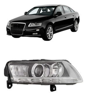 Farol Para Audi A6 2009 A 2011 Elétrico C/ Led Entrada Xên