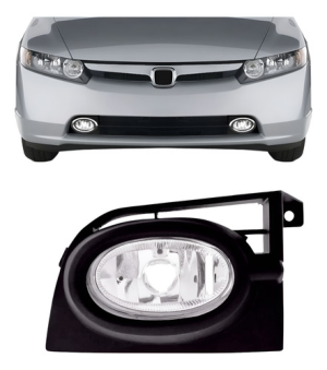 Farol Milha Auxiliar Civic Exs 2006 2007 2008 Com Moldura