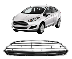 Grade Radiador Fiesta 2013 A 2016 Sedan Cinza Moldura Cromad