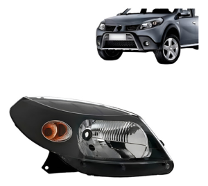 Farol Sandero 2008 2009 2010 11 Manual Máscara Negra Oferta