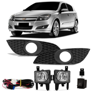 Kit Farol Neblina Milha Vectra 09/12 Com Grade Preto Oferta