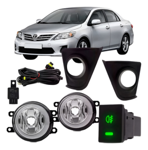 Kit Farol Milha Neblina Corolla 2014 À 2017 Com Aro Cromado
