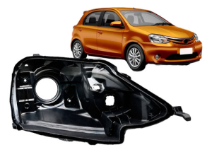 Carcaça Farol Compatível Com Toyota Etios 2012 A 2021 Pret