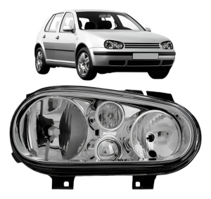 Farol Golf 1998 A 2006 Foco Duplo Sem Auxiliar Cromado