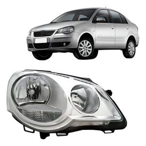 Farol Polo 2007 2008 09 10 11 2012 Elétrico Cromado C/ Moto