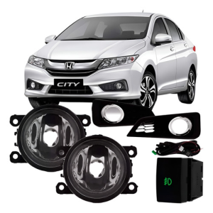 Kit Farol Milha Neblina City 2016 2017 Com Grade Aro Cromado