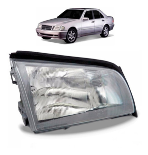Farol Mercedes C220 1994 A 1996 Foco Duplo C/pisca