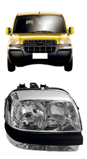 Farol Doblo Com Auxiliar 2002 A 2009 Cromado