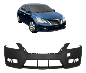 Parachoque Dianteiro Sentra 2014 2015 2016 Preto Com Furo