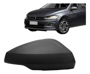 Capa Retrovisor Novo Polo 2018 Preto C/ Furo Pisca