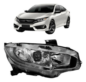 Farol Led Civic 2016 2017 2018 2019 2020 Manual Cromado Led