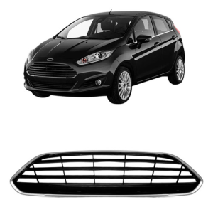 Grade Radiador Fiesta Hatch 2013 A 2016 Moldura Cinza