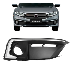 Moldura Milha Civic 2020 A 2021 Com Friso Cromado