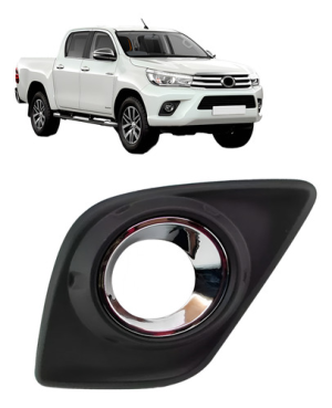 Grade Farol Milha Hilux 2016 2017 2018 Com Furo Cromado