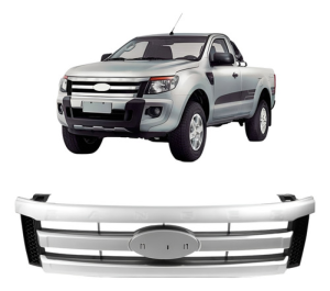 Grade Radiador  Ranger 2013 A 2016 Preta Moldura Cinza