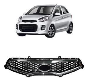 Grade Radiador Picanto 2012 A 2015 Preto C/ Moldura Cromada
