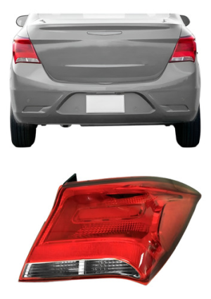 Lanterna Traseira Prisma 2017 A 2019 Bicolor Com Soquete