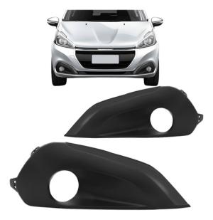 Grade Moldura C/furo Milha Para Peugeot 208 17 18 Friso Pto