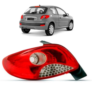 Par Lanterna Traseira Peugeot 207 11 2012 Vermelha Ré Branc