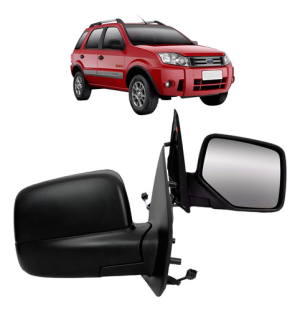 Par Retrovisor Ecosport 03 A 09 Eletrico Preto Texturizado