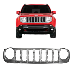 Grade Radiador Jeep Renegade 2015 2016 2017 Cor Prata