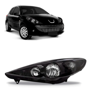 Farol Para Peugeot 207 09 2010 11 12 13 Máscara Negra Ofert