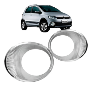 Par Grade Cromada Do Farol De Milha Vw Crossfox 2011 A 2014