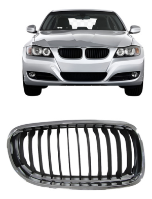 Grade Radiador Bmw 320 2009 2010 2011 2012 Cromada Com Friso