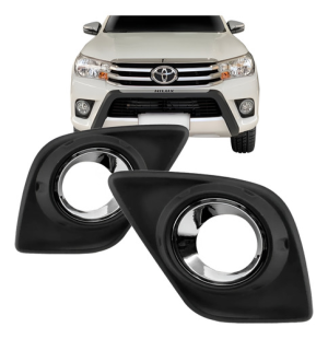 Moldura Milha Hilux Srv 2016 2017 2018 Com Furo Aro Cromado