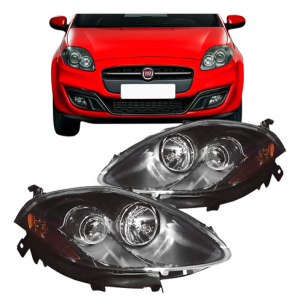 Farol Fiat Bravo 2010 2011 12 2013 2014 2015 2016 Fume Black